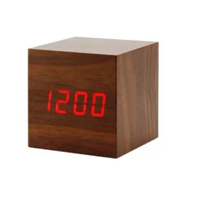 ساعت رومیزی دیجیتال وودن کلاک Wooden Clock مکعبی