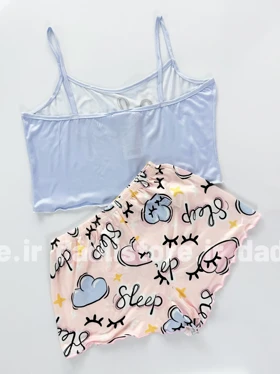 ست لباس خواب تاپ و شورتک طرح Sleep