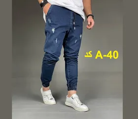 اسلش جین مردانه رنگ سرمه ای کد A-40