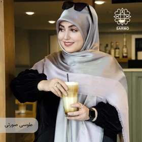 روسری بامبو (طوسی صورتی)