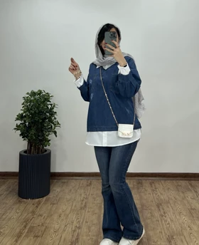 تونیک مانتویی جین دینا 3