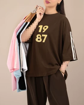 تیشرت باکسی طرح 1987 کد 29251