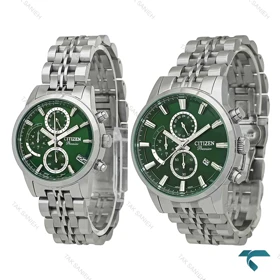 ساعت سیتیزن ست Premier استیل صفحه سبز سه موتوره Citizen-7824-S
