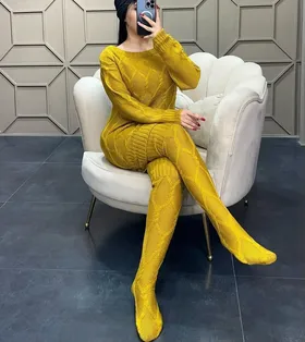ست تونیک وجوراب بافت