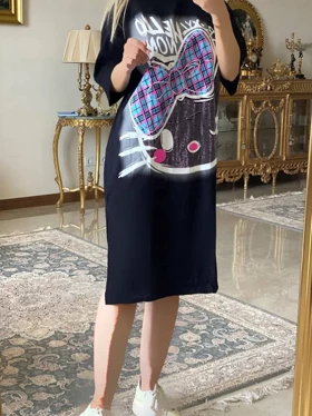 تیشرت بلند دخترونه و زنونه کد 443