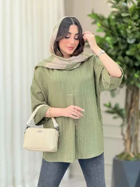 مانتو یقه ایستاده جلو بسته