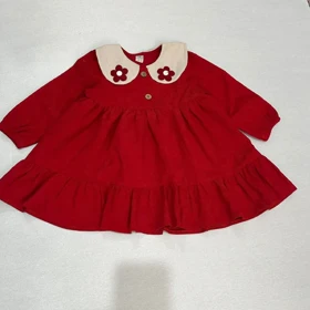 پیراهن قرمز دخترانه یلدایی افرا یقه ب ب