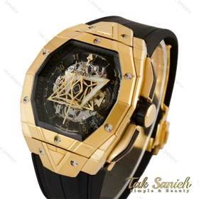 ساعت هابلوت کهکشانی مستطیلی مردانه طلایی Hublot-5367-G