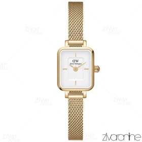 ساعت دنیل ولینگتون زنانه حصیری مستطیلی طلایی صفحه سفید 105509