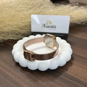 ساعت دنیل ولینگتون زنانه مربعی رزگلد سبز w-9014