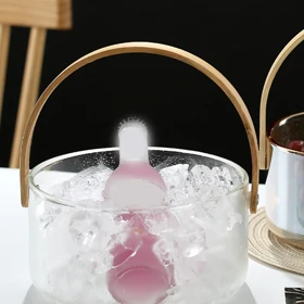 ظرف پیرکس دسته بامبو شفاف /pa79