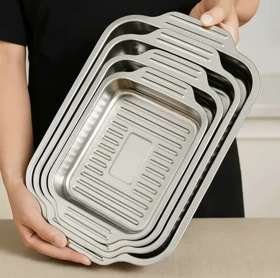 تابه گریه دسته دار استیل سیلور