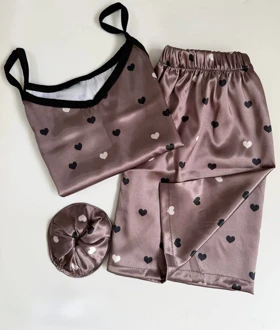 ست تاپ و شورتک زنانه ساتن