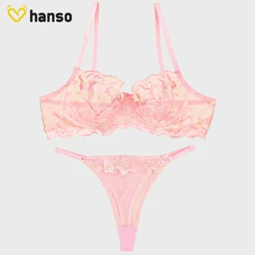 ست شورت و سوتین فنردار توری ژینا Jina صورتی