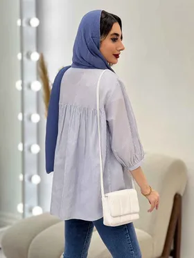 مانتو راه راه جلو چین