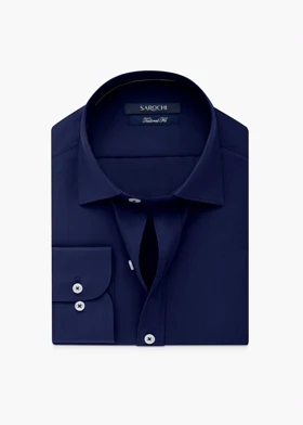 پیراهن کلاسیک فلورا ساده سرمه‌ای