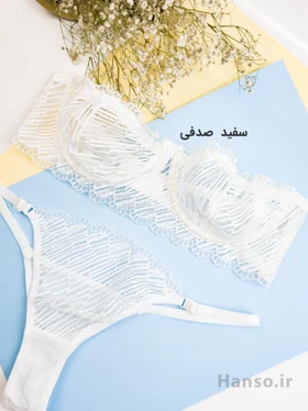 ست شورت و سوتین دکلته توری فنردار TRT تیریتی