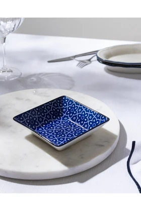 بشقاب سرو Madame Coco مدل Reve Bleu Mais از جنس Bone China - آبی/سفید