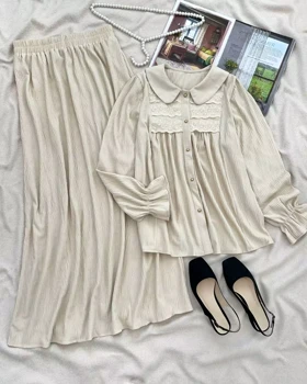 ست شومیز و دامن مخمل کد 5565