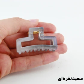 کلیپس دخترانه مدل مستطیلی کوچک دو رنگ (نقره ای سفید)
