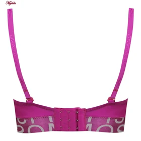 ست شورت و سوتین زنانه دکلته فنردار مدل پوش آپ سرخابی کد 4626-3