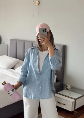 شومیز لینن برشکا CH684