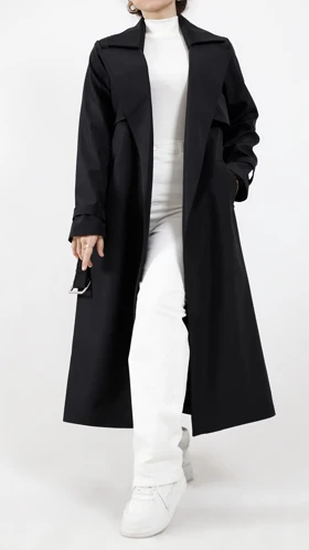 بارانی بلند آستر دار سانتانا مدل بیسیک