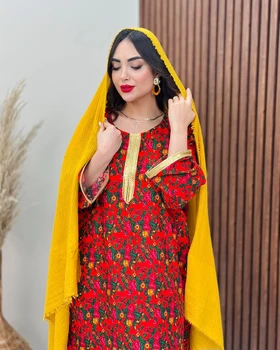پیراهن کمردار گل‌گلی