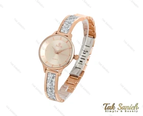 ساعت داتیس رزگلد بند نگین سواروسکی زنانه Datis-3751-L