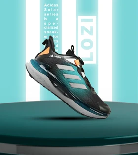 کفش کتانی مردانه و زنانه مشکی آبی ADIDAS Solar disk