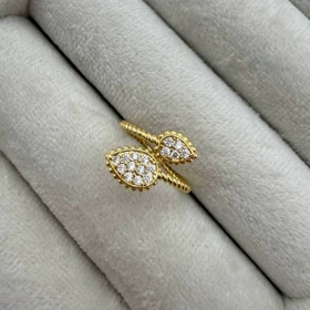 انگشتر طرح برگ دو طرفه