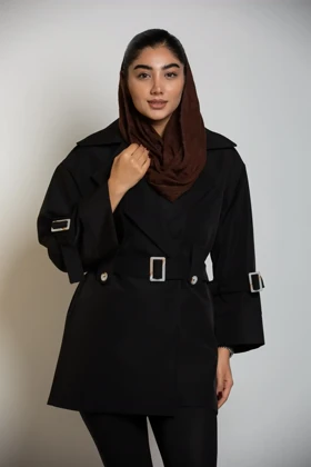 بارانی سانتانا پاگن دکمه دار (مشکی)