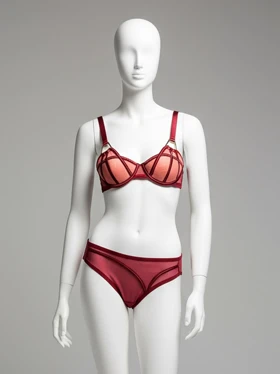 ست شورت و سوتین فنر دار نوار دوزی سگک دار