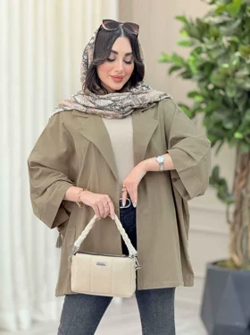 مانتو لینن پانچ آستین پیله