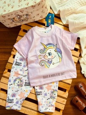 تیشرت شلوار دخترانه یونیکورن مجیک