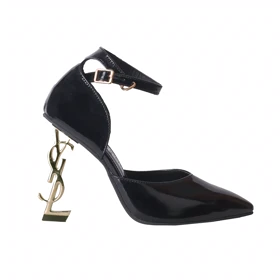 پاشنه مجلسی YSL مشکی ورنی کد 2156