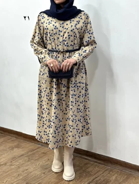 پیراهن مانتویی پاییزه طرحدار آیسو سانیا 2