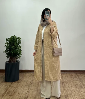 مانتو بلند جلو دکمه ژاکلین
