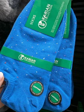 جوراب مچی خال‌خالی کاریان1016 (آبی کاربنی روشن)