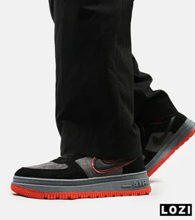 کفش کتانی مردانه و زنانه طوسی مشکی قرمز نایک NIKE AIR FORCE