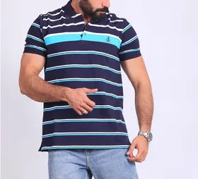 تیشرت یقه دار جودون مردانه رنگ آبی
