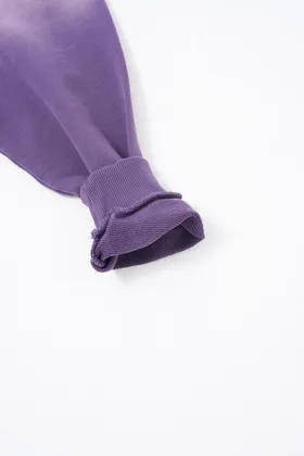 سویشرت بنفش شسته شیب دار مردانه M3578
