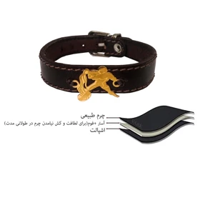 دستبند چرم وارک طرح نماد بهمن مدل لیبرا کد rb127