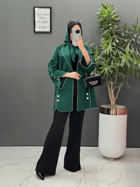 مانتو ژاکارد بغل دکمه