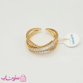 انگشتر زنانه ژوپینگ مدل ضربدر نگین‌دار