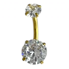 پیرسینگ ناف استیل نگین‌دار با درخشش الماس