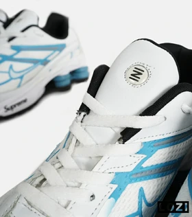کفش کتانی مردانه سفید آبی نایک NIKE x SUPREME shox ride 2