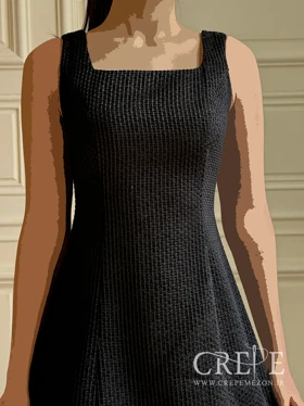 پیراهن طرح حصیری پایین چین