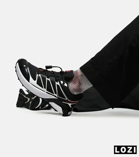 کفش کتانی مشکی سفید قرمز Salomon xt-6