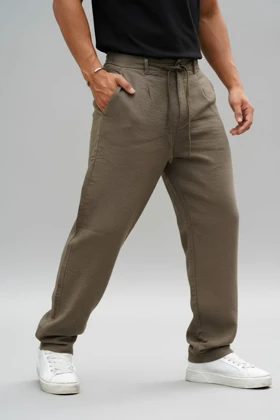 شلوار کنفی مردانه گرم دار نیم بگ پارچه وارداتی ZARA